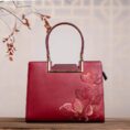 10_Sinocultural_Embroidery_Leather_Red_Tote_Bag_Magnolia_Women_s_Handbag