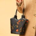 1_Sinocultural_Xiangyunsha_Silk_Leather_Printed_Persimmon_Shoulder_Bag_YS120763