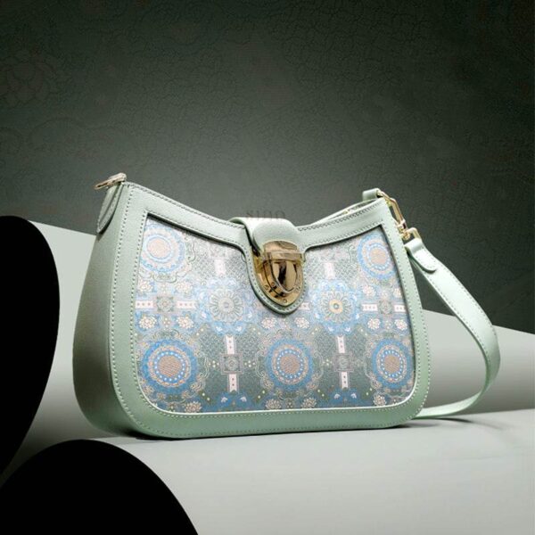 1_Song_Brocade_Leather_Green_Shoulder_Bag_Badayun_Pattern_FJ270038-2 1_Song_Brocade_Leather_Green_Shoulder_Bag_Badayun_Pattern_FJ270038-2