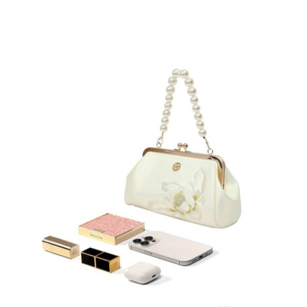 3_Embroidery_Leather_Chain_Kiss_Lock_Clutch_Bag_Lotus_Pearl_-_Sinocultural-SinoCultural 3_Embroidery_Leather_Chain_Kiss_Lock_Clutch_Bag_Lotus_Pearl_-_Sinocultural-SinoCultural