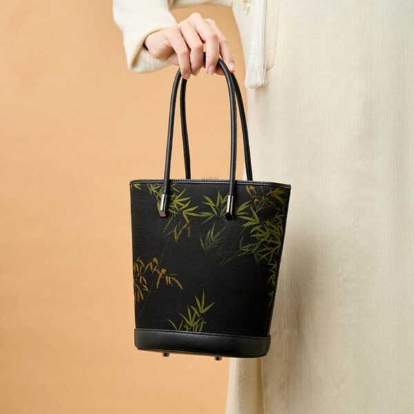 3_Xiangyunsha_Silk_Bamboo_Print_Crossbody_Bucket_Bag_P110608 3_Xiangyunsha_Silk_Bamboo_Print_Crossbody_Bucket_Bag_P110608