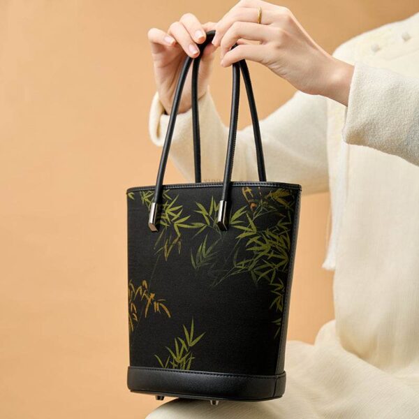 4_Xiangyunsha_Silk_Bamboo_Print_Crossbody_Bucket_Bag_P110608 4_Xiangyunsha_Silk_Bamboo_Print_Crossbody_Bucket_Bag_P110608