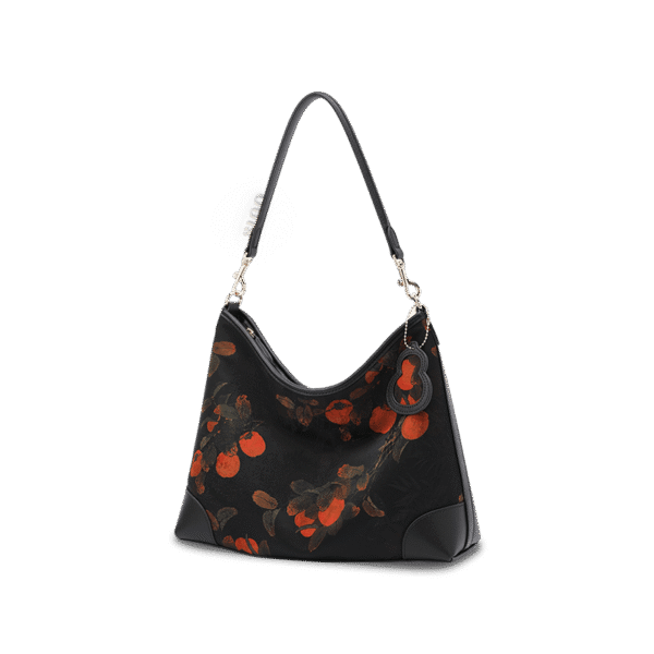 4_Xiangyunsha_Silk_Leather_Printed_Persimmon_Shoulder_Bag_YS220679 4_Xiangyunsha_Silk_Leather_Printed_Persimmon_Shoulder_Bag_YS220679