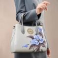 6_Sinocultural_Leather_Gardenia_Floral_Women_s_Crossbody_Handbag