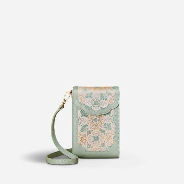 BrocadeJacquardLeatherIntricatePhoneBagWalletJD240043_1 BrocadeJacquardLeatherIntricatePhoneBagWalletJD240043_1