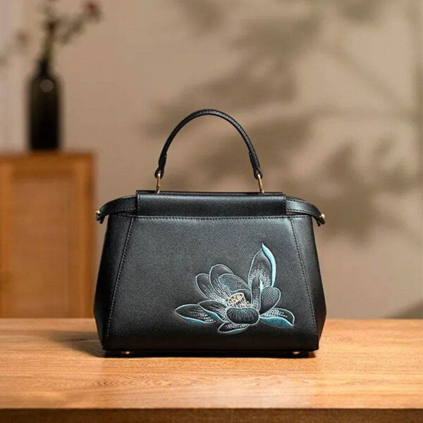 Embroidery_Leather_Black_Lotus_Handbag_-_SinoCultural-2470447 Embroidery_Leather_Black_Lotus_Handbag_-_SinoCultural-2470447