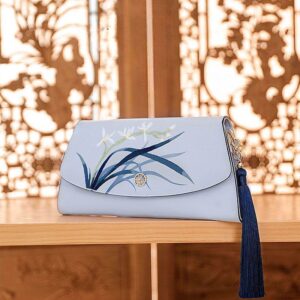Broderie_Cuir_Pochette_à_main_Bleu_Orchid_-_SinoCultural-2473597