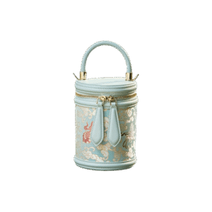 Song Brocade Leather Bucket Cylinder Bag