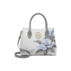 Leather Gardenia Floral Women's Crossbody Handbag