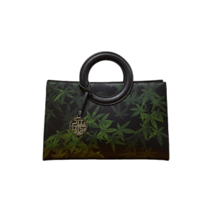 Mulberry Silk Bamboo Print Black Crossbody Bag