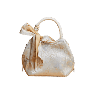 Brocade Silk Pink Butterfly Bucket Bag Designer Handbag