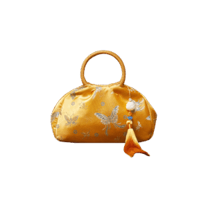 Brocade Chinese Style Bag Butterfly Women Luxury Yellow Handbag