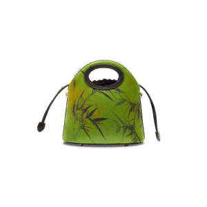 Xiangyunsha Silk Bamboo Green Drawstring Bucket Bag