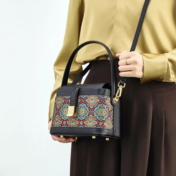 model-wearing-song-brocade-bag-crossbody model-wearing-song-brocade-bag-crossbody