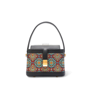 Luxury Song Brocade Scrolling Foliage & Lotus Motif Crossbody Bag