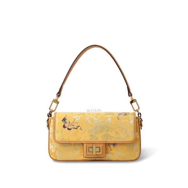 yunjin-brocade-cuir-sac-à-main-brodé-motif-papillon-vue-devant yunjin-brocade-leather-handbag-embroidered-butterfly-pattern-front-view