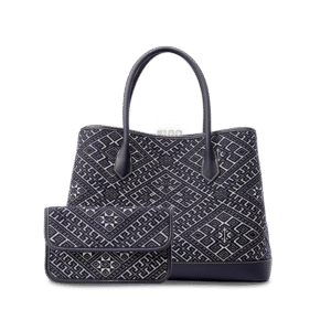 Zhuang Brocade Embroidered Leather Shoulder Bag Flying Swallow Motif