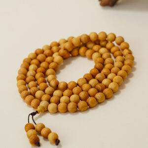 VerdantStrand Cypress Wood Mini 108-Bead Mala Bracelet(0.6cm)